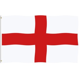 Lixure England Flag St George's Cross 5x8FT(150x240cm) Polyester-Vivid Color and Double Stiched National Flags 100% Polyester Banner witn 2 Brass Grommets