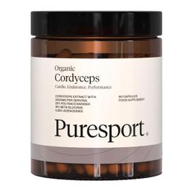 Puresport Puresport Cordyceps Supplement (60 Capsules) Cordyceps Mushrooms with 25% Polysaccharides | Cardiovascular Cordyceps | Endurance, Performance and Recover