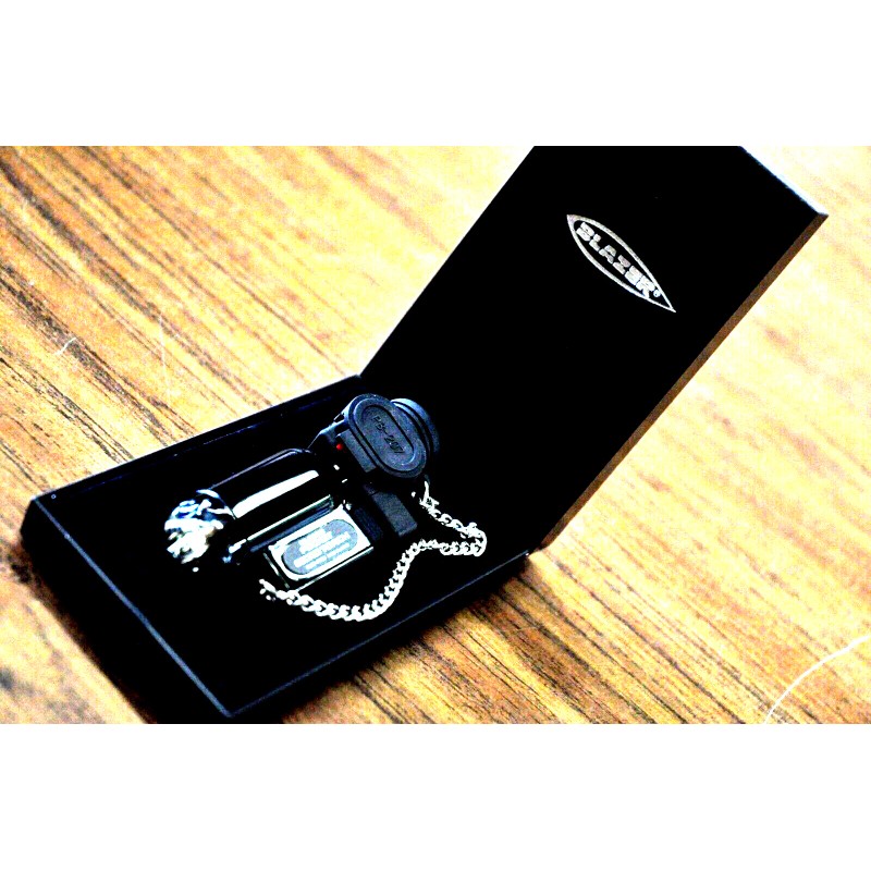 Blazer PB207 The Torch Butane Refillable Lighter, Black, Made In