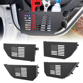 ZAMLIE Front & Rear Door Storage Pockets Compatible with Jeep Wrangler JL JLU 4XE 2018-2024, Metal Door Side Insert Organizer Box (4PCS, NOT FOT JT)