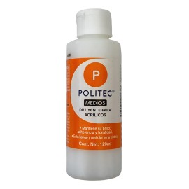 Diluyente Para Acrilicos Frasco De 120 Ml Politec