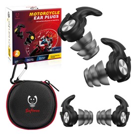 Motorcycle Ear Plugs, Wind Noise Reduction Moto Hearing Protection, Reusable Earplugs for Motorbike, Motorsports, Touring, Racing, Riding - 2 Sizes, 27dB Noise Reduction Earbuds