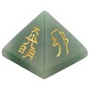 Shanxing Green Aventurine Crystal Pyramid,Healing Stone Engraved Reiki Symbols Decoration