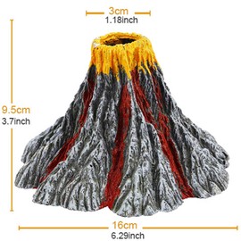 Moonorange Aquarium Air Bubbler Decoration, Realistic Volcano Ornament for Aquarium Fish Tank (Volcano-L)