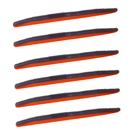 FOLANDO 6PCS Artificial Sea Worms, 11cm Earthworm Soft Fishing Lures Fishing Worms Night Crawlers Trout Worms 5.5g 8#