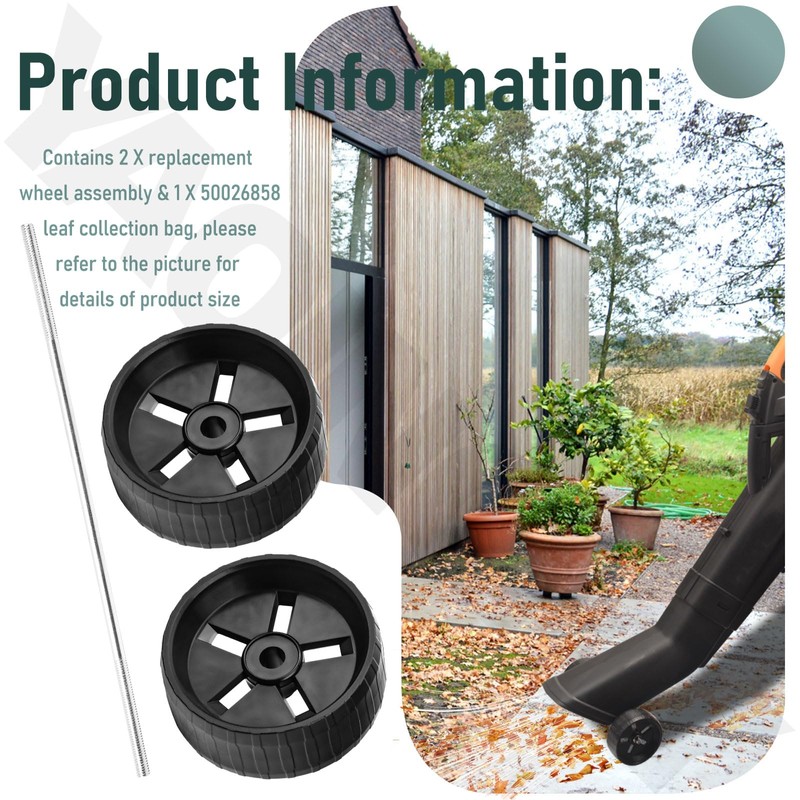 50026858 Trivac Leaf Collection Bag W/Replacement Wheel Assembly Compatible with