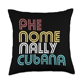 Lush Latina Phenomenally Cubana Woman Cuban AF Pride Proud Throw Pillow, 18x18, Multicolor