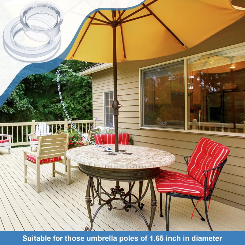 Jetec 2 Inch Patio Table Umbrella Hole Ring with Cap