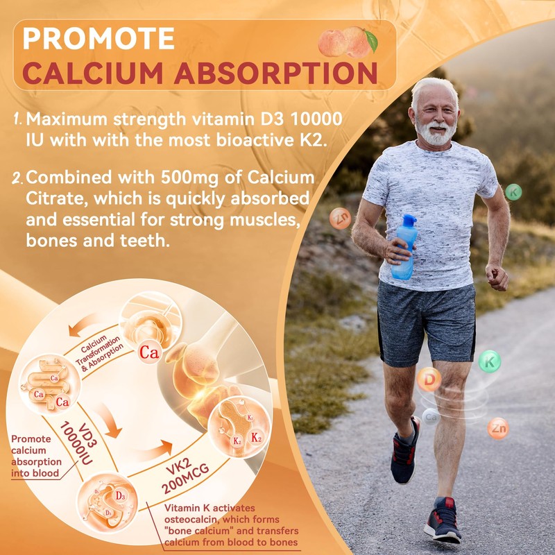 Vitamin D3 K2 Filled Gummies 5000IU / 10,000 IU with