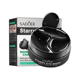 Bamboo Charcoal Starry Sky Eye Mask Starry Sky Eye Patch Moisturizes and reduces dark circles, fine lines, eye bags, and eye patches. (Bamboo charcoal starry eye film80g)