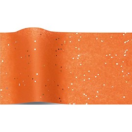 SatinWrap Luxury Printed Tissue Wrapping Paper Citrine Gemstone Orange Sparkle 5 sheets