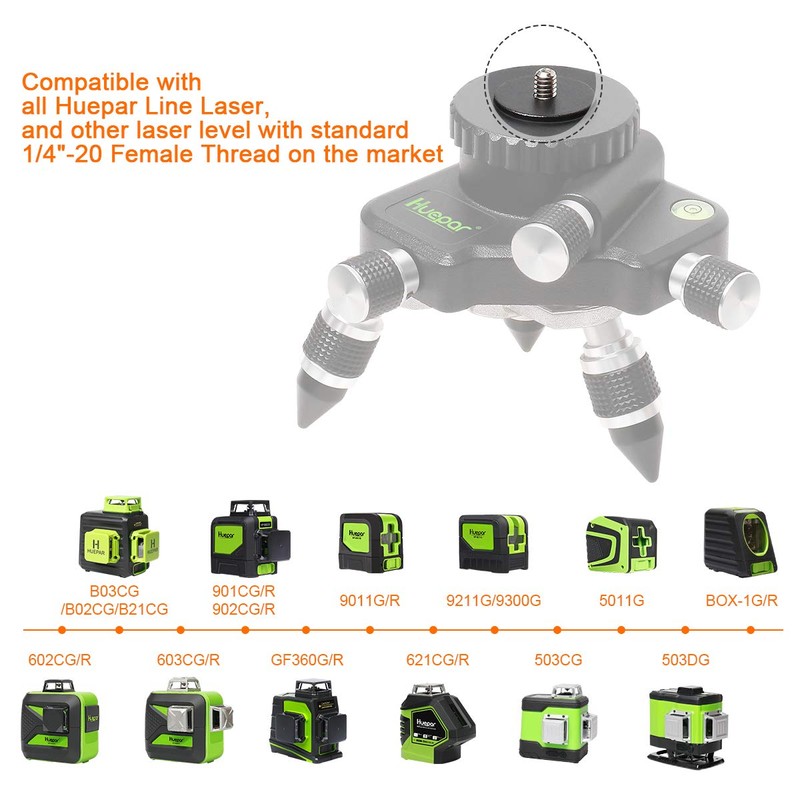 Huepar AT2 Bracket Laser Level Adapter - 360° Rotating Base
