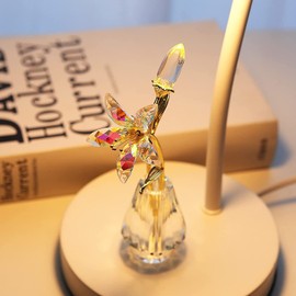 Longsheng Crystal Artificial Tiger Lily Crystal Vase - AB Coated Crystal Collection Figurines Decorate with Blooming Lilies, Suitable for Family,Wedding - Mother's Day,Valentine's Day