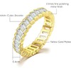 1 Pcs Gold Plated Rings Cubic Zirconia Baguette Cut Eternity