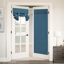 Tricia Window Door Curtain Blackout French Door Curtain Panel Thermal Insulated Room Darkening Curtain Panel with Rod Pocket, Energy Efficient Privacy Assured, 1 Panel, 26" x 68", Dark Teal