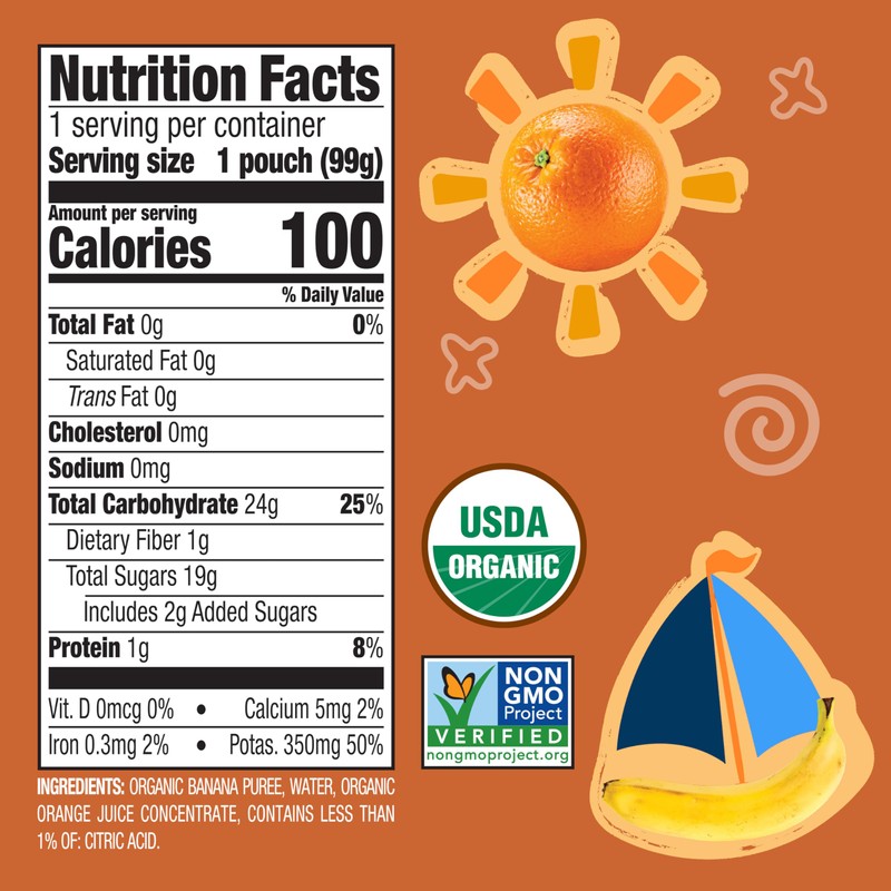 Earth's Best Organic Banana Orange Pouch, 3.5 oz (Pack of
