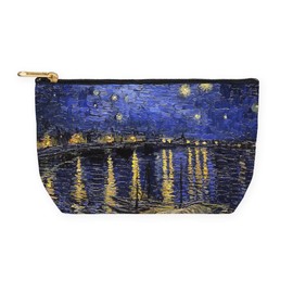 CafePress Van Gogh Starry Night Over The Rhone 8.5" x 4.5" Zipper Cosmetic Pouch