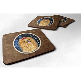Caroline's Treasures Starry Night Yorkie Foam Coasters Set of 4 (Set of 4), 3.5" H x 3.5" W, Multicolor