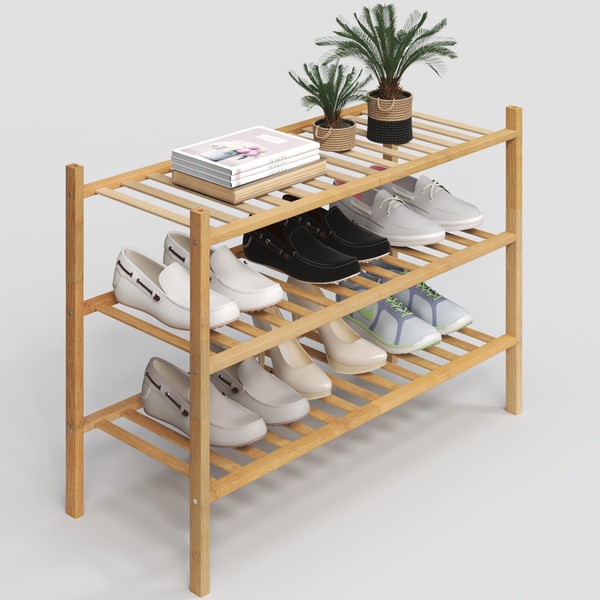 Z&L HOUSE 3-Tier Shoe Rack for Closet, Stackable Shoes Rack