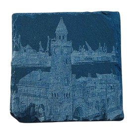 City Coaster Stylish Coaster Slate Engraved Square Hamburg (Landungsbrücken Design)