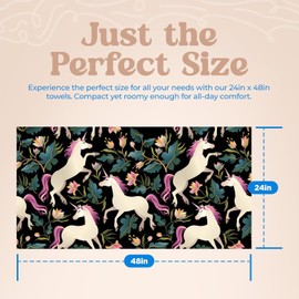 Khelo Kids 100% Organic Cotton Bath & Beach Towel, for All Ages - Super Absorbent, Bath & Beach Towel (Unicorn Standing Black, 5-11 Years)