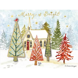 LANG Merry & Bright Blessings Luxe Christmas Cards (1025108)