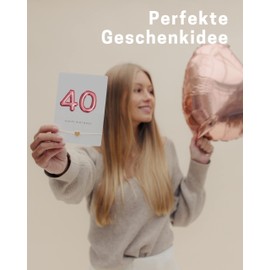 LeniSch Geburtstagskarte 40 Jahre inkl. Herz Armband 18K vergoldet | Happy Birthday Karte mit Zahlen Luftballons