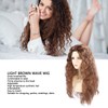 Light Brown Wave Wig Adjustable Charming Breathable Comfortable Fluffy Heat