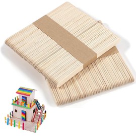 Ice Sticks, Set of 100, Wooden Sticks, Wooden Sticks, Wooden Color, Handmade, Craft Materials, DIY Freedom Research, Creativity, Ice Cream, Miniatures, Models, Parties, Handicrafts, Art Products