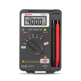 ZOYI VC921 (GENUINE) Pocket Digital Multimeter, 4000 Counts, True RMS, DC AC Voltmeter, Ohm Volt Amp Test Meter and Continuity Test Diode Voltage Tester Resistance, Capacitance
