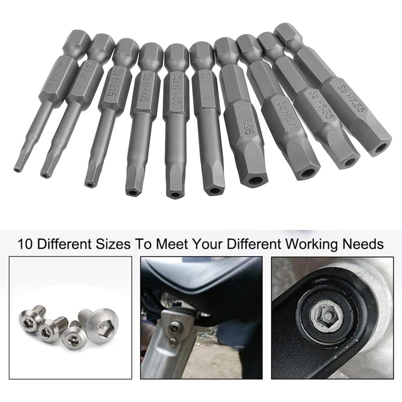 Bestgle 10 Pcs Magnetic Pentagon Head Screwdriver Bits Set 1/4