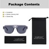 Long Keeper Retro Pilot Double Bridge Rectangle Pilot Sunglasses for
