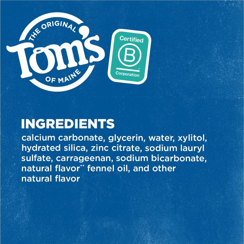 Tom's of Maine Fluoride-Free Antiplaque & Whitening Natural Toothpaste, Fennel,