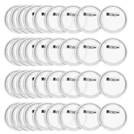 Juvale Blank Button Pins for DIY Crafts - 36-Pack 2.25-Inch Clear Acrylic - Create Custom Buttons with Backs & Covers