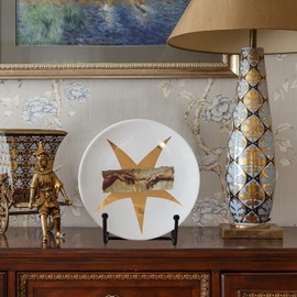 Jesustree Iron Easels, Metal Plate Stand, Plate Holder Stand Stand, Plate Stand for Bowl, Plate, Books, Art, Craft, Photo Frame, Pack of 4 (Black)