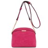 FashionPuzzle Fuchsia Bowler Solid Small Dome Crossbody Bag with Chain