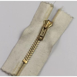 Talon Vintage Rectangular Brass TALON #5 2" White Tape Leather Jacket Pull Slider