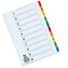 Q-Connect 1-10 Index Extra Wide Reinforced Multi-Colour Tabs KF76984