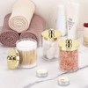 Tbestmax 10oz Qtips Holder - Plastic Apothecary Jar with Gold