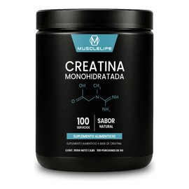 Creatina Monohidratada Suplemento Polv 500g Muscle Life 100s