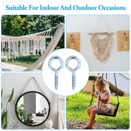 JRSHIRLEYLTD 20 Pieces Screw in Hooks, Small Ring Eye Screw Hooks, Self Tapping Screws, Ceiling Hooks for Household, Kitchen, Art Projects, Indoor and Outdoor