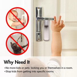 EUDEMON (2 Pack) Door Lever Lock,Baby Proofing Door Handle Lock,Childproofing Door Knob Lock Easy to Install and no Tools Need or Drill Easy to Remove