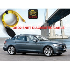 UAOOK Ethernet Enet RJ45 Yellow OBD OBDII OBD2 Coding F-series Cable