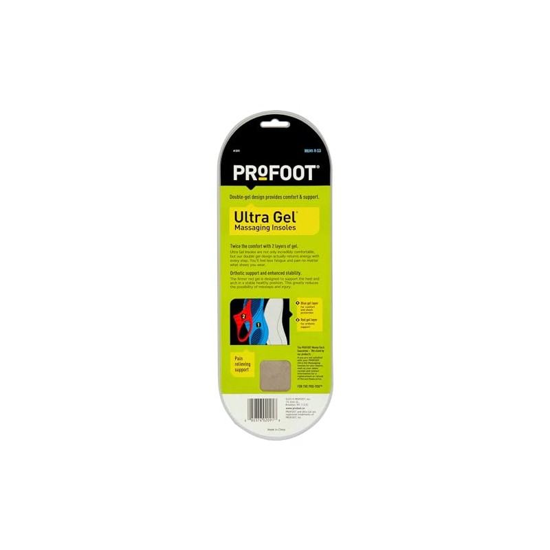 ProFoot Ultra Gel Insoles Men's 8-13 1 Pair ( Pack