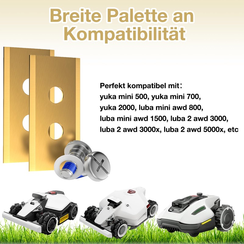 Lawnmower Robot Blade Compatible with Luba 2, Pack of 24