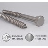SKIR'CO (4 pcs) A2 Stainless Steel Hexagonal Head Wood Screws