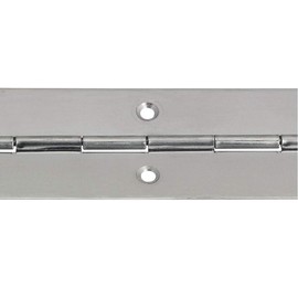 Gedotec Door Hinge Nickel-Plated Piano Hinge Metal Door Hinge Perforated for Screwing | Length: 3500 mm | Hinge Can Be Shortened | Width: 32 mm | Nickel-Plated Steel | 1 Piece - Bar Hinge 3.5 Metres