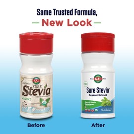 KAL Sure Stevia Extract, Organic Stevia Powder, Low Carb, Zero Calorie Sweetener, Keto Friendly, Great Taste, Low Glycemic, Vegan, Gluten Free, No Fillers, 60-Day Guarantee, Approx. 690 Servings, 1.3oz