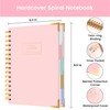 Hardcover Spiral Notebook with Tabs 6.1"x8.3" Small Spiral Lined Journals