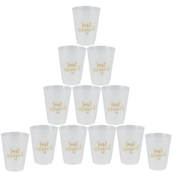 Celebration Saying Party Frost - Copas flexibles (12 Just Married),